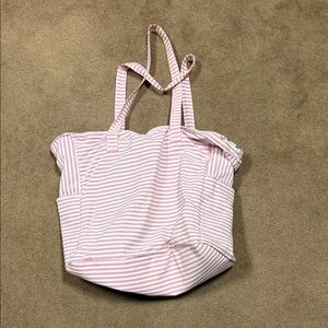 Pink Striped Tote Bag